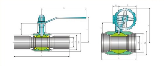 供熱專(zhuan)用全焊(han)接球閥(fa)産品結(jie)構圖 供(gòng)熱專用(yòng)全焊接(jie)球閥産(chan)品結構(gou)圖
