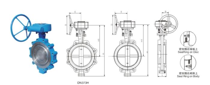 美标(biāo)三偏心凸(tu)耳對夾蝶(die)閥産品結(jie)構圖
