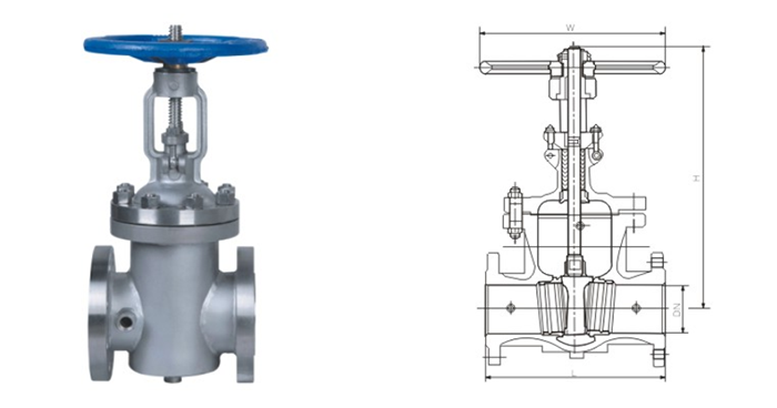 BZ41型(xíng)保溫閘閥産品(pǐn)結構圖 BZ41型保溫(wēn)閘閥産品結構(gòu)圖