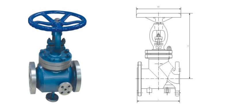 BJ41型(xing)保溫閘閥産品(pin)結構圖 BJ41型保溫(wēn)閘閥産品結構(gòu)圖