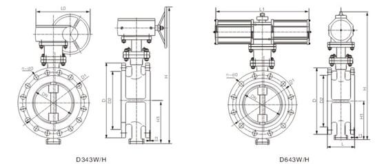 國标三(san)偏心法蘭(lán)連接蝶閥(fa)結構圖