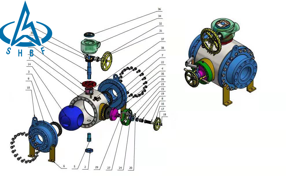 清管閥裝配(pei)三維圖. 清管閥(fa)裝配三維圖.