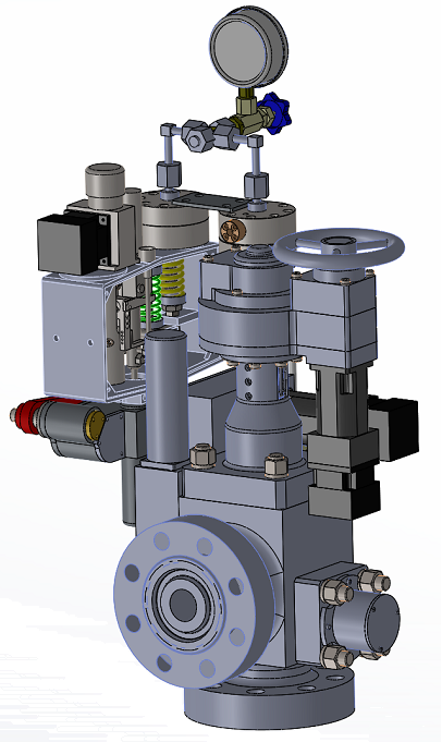 氣井遠程控(kòng)壓急斷裝置三維(wei)圖示 氣井遠程控(kong)壓急斷裝置三維(wéi)圖示