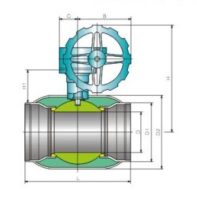 供熱全焊接(jie)球閥1-産品結構圖(tú)