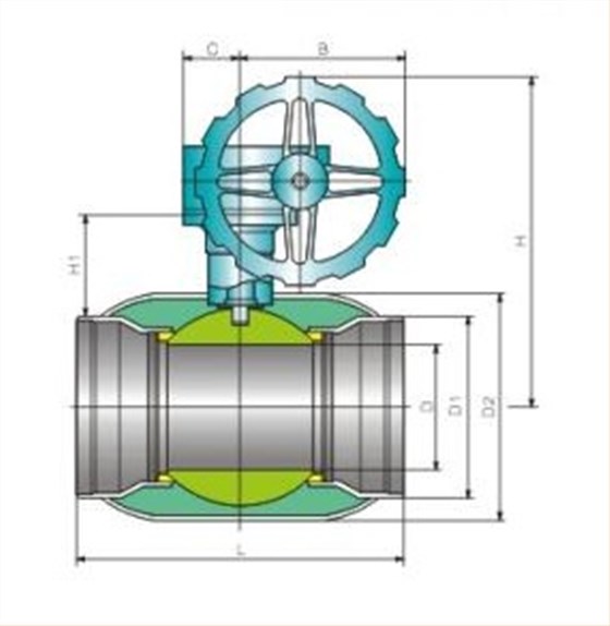供熱全(quán)焊接球閥(fá)1-産品結構(gòu)圖 供熱全(quan)焊接球閥(fá)1-産品結構(gou)圖